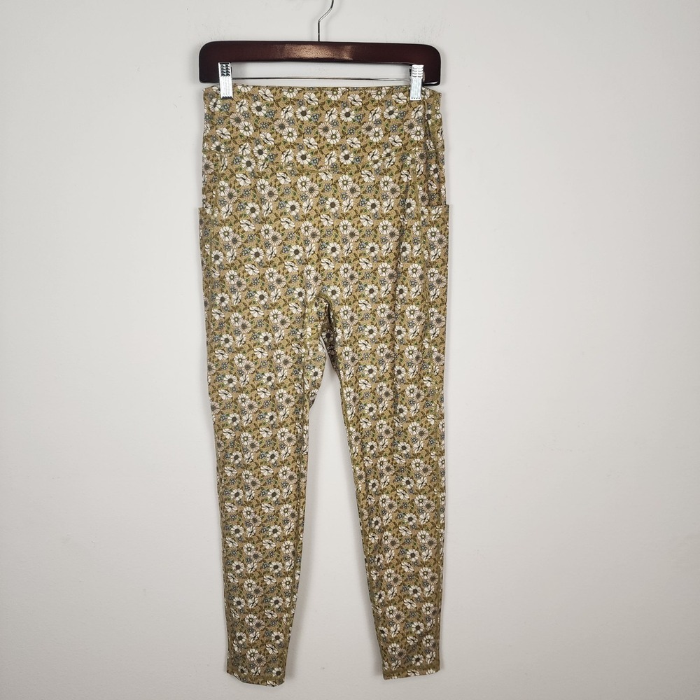 Buff Bunny Collection Rosa Pockets Floral Leggings Women's Size XL